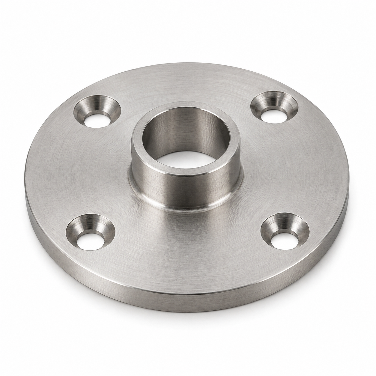 Brida circular de acero inoxidable con cuello corto