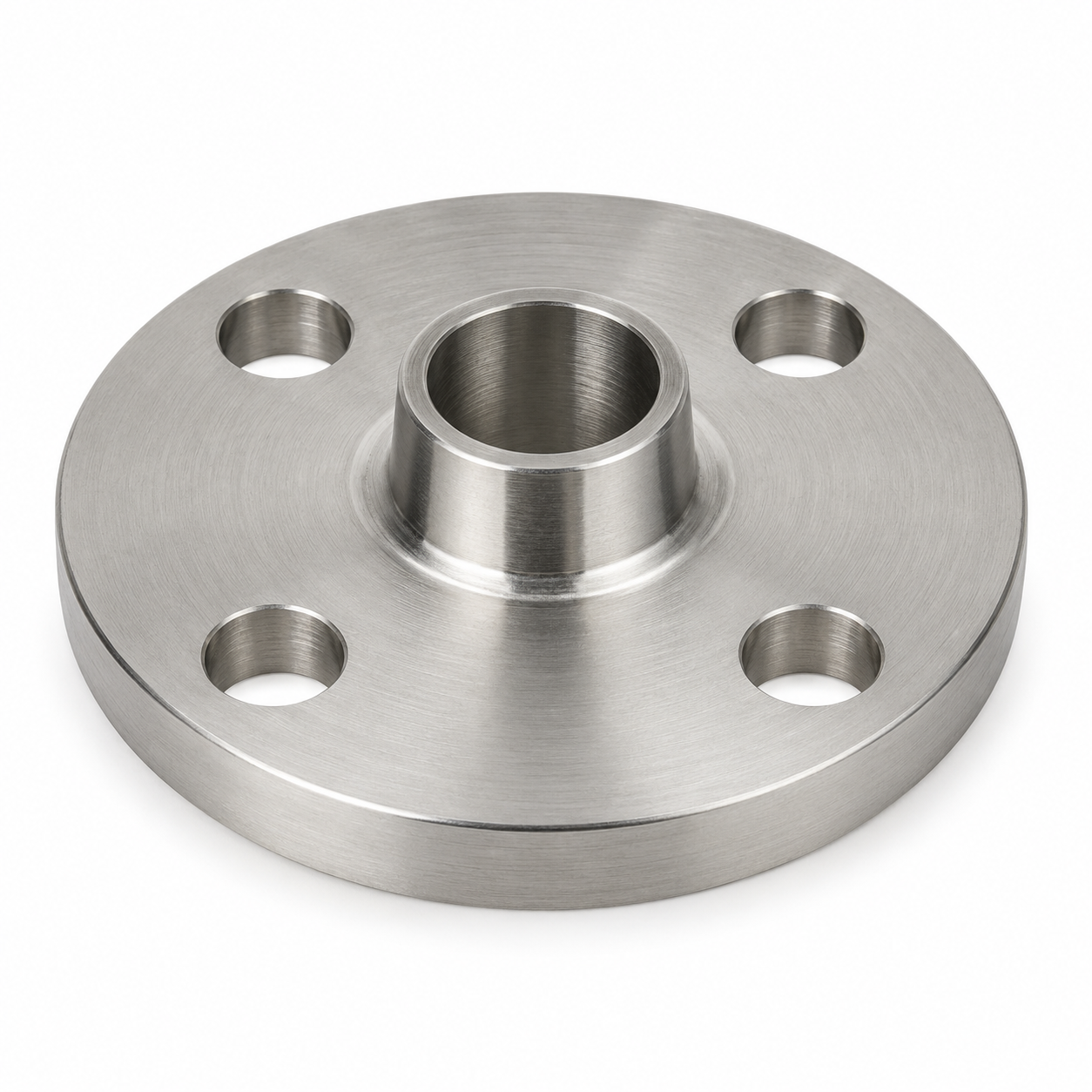 Brida circular de acero inoxidable con cuello central