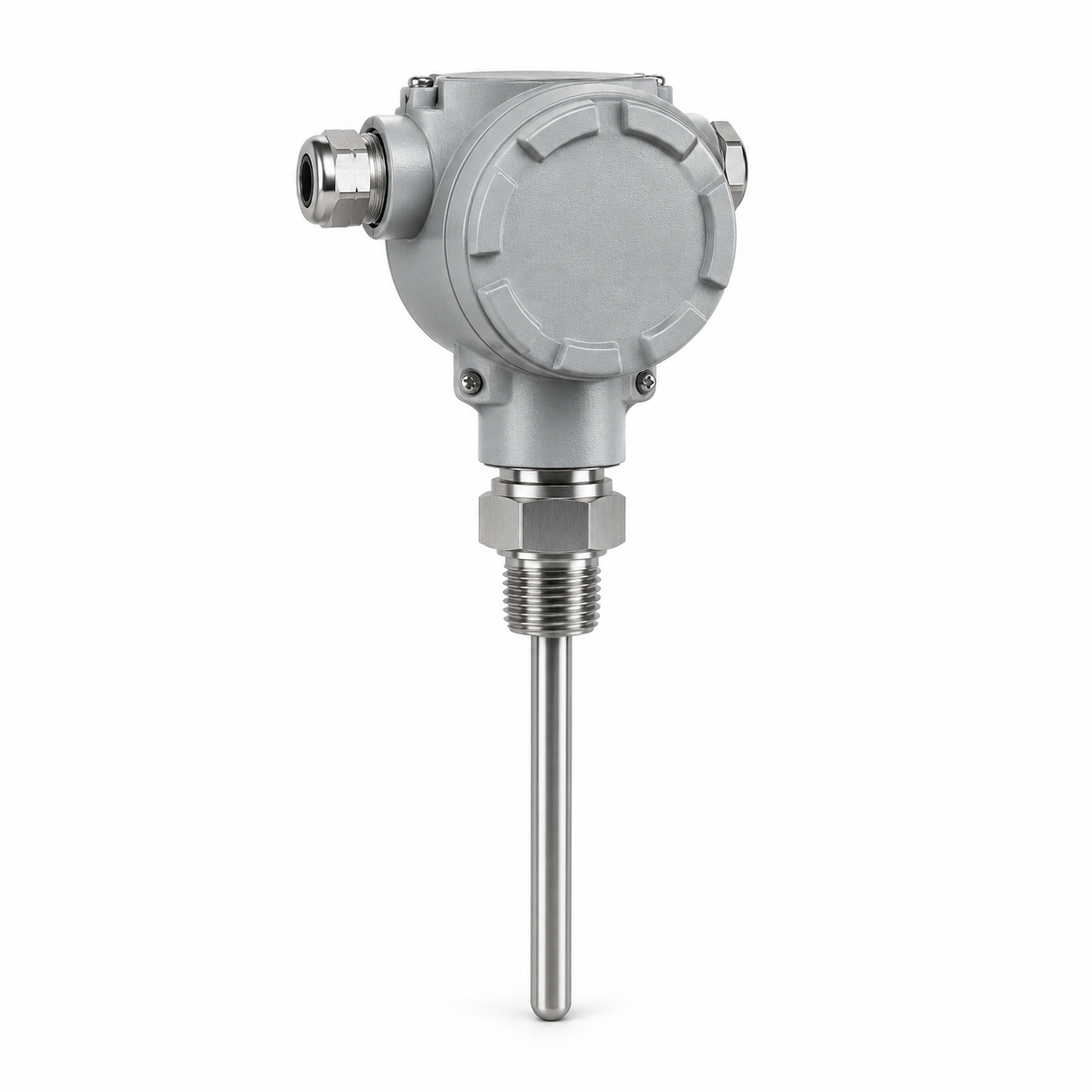 Transmisor de temperatura 4-20 mA con sonda industrial