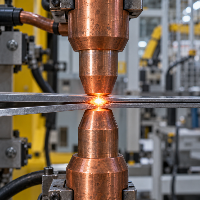 Soldadura por puntos industrial de chapas metálicas