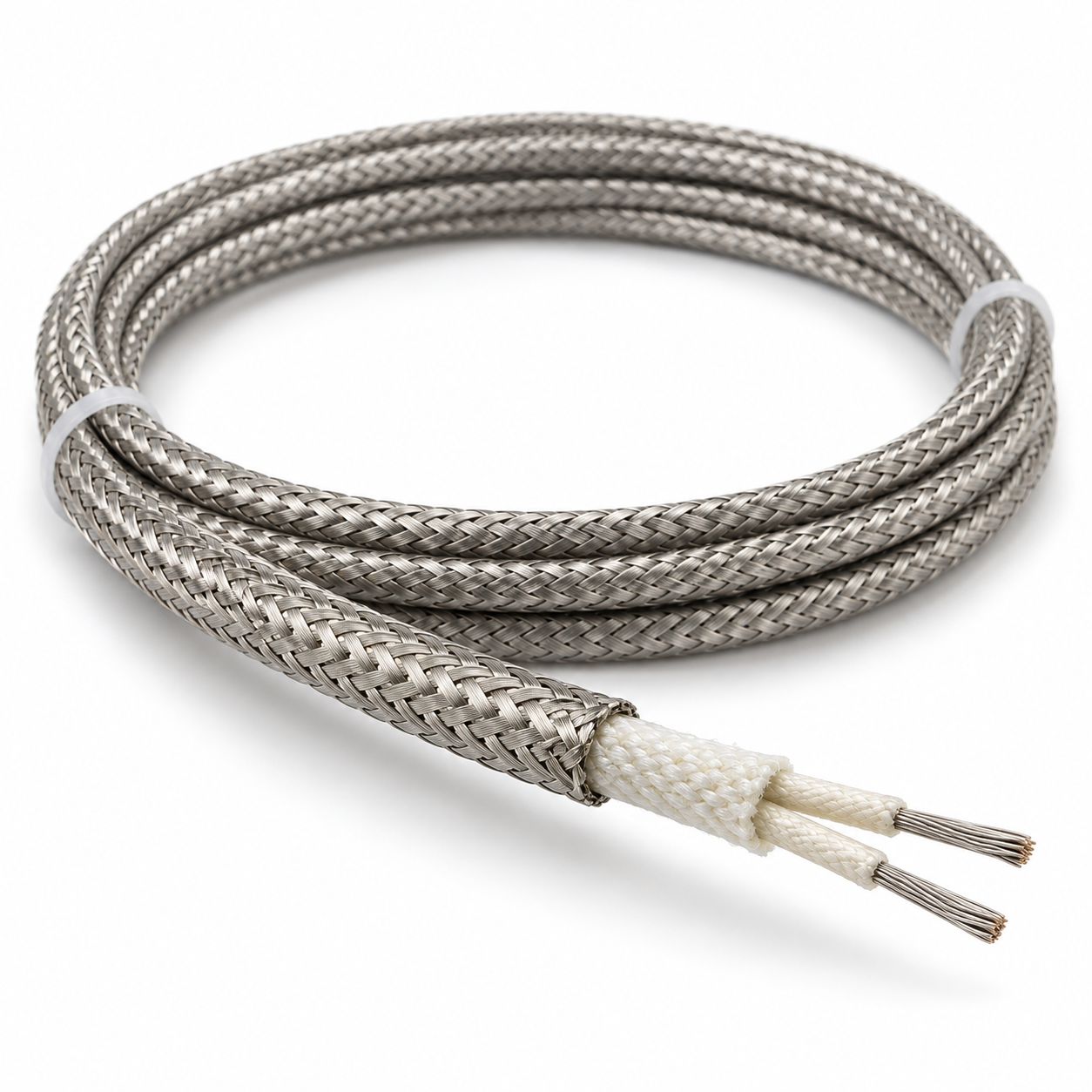 Cable de fibra de vidrio con malla metálica
