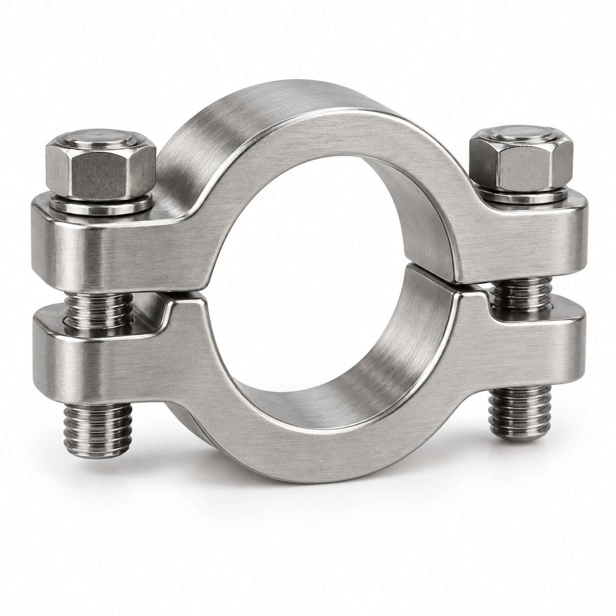 Abrazadera partida de acero inoxidable con tornillos