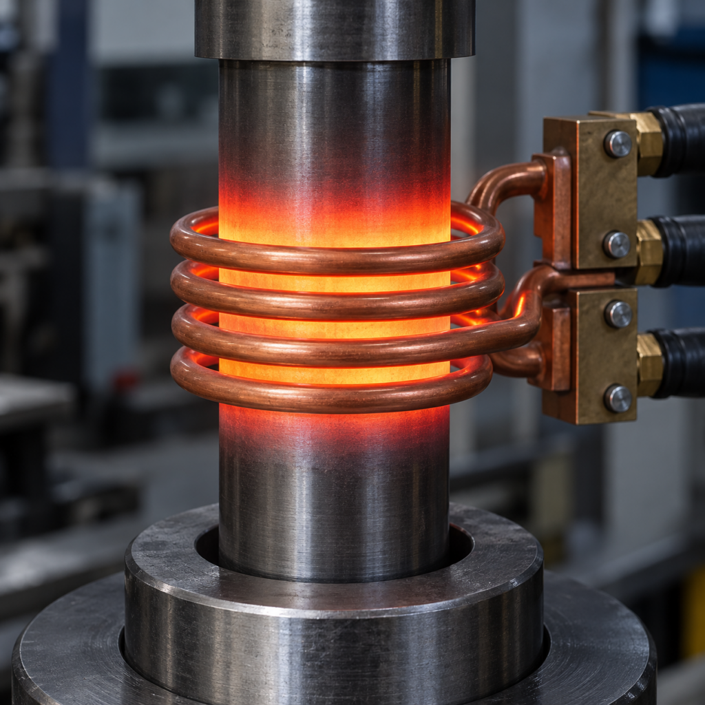 Soldadura por inducción industrial mediante calentamiento localizado