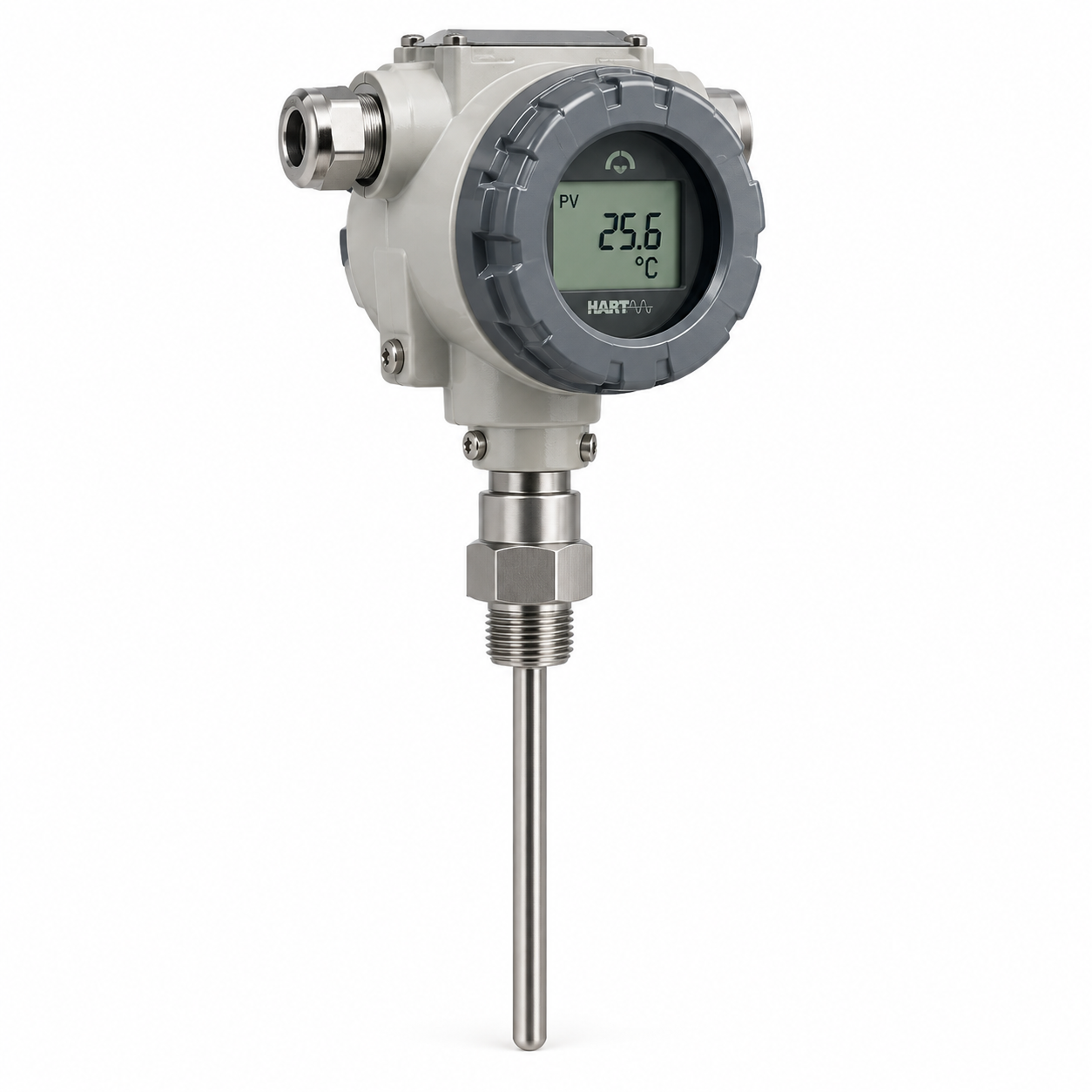 Transmisor de temperatura con protocolo HART display y sonda