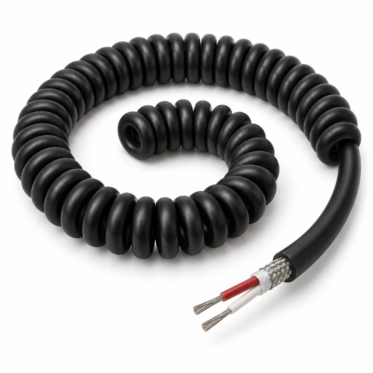 Cable espiral enrollado para sonda de temperatura