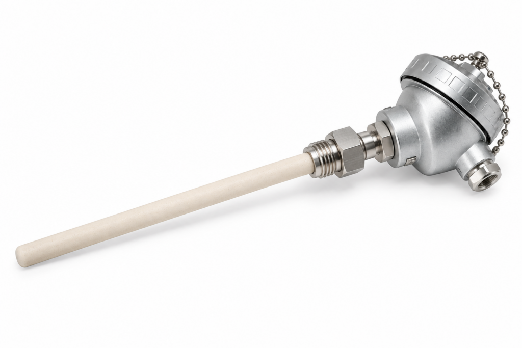 Sonda de temperatura con caña cerámica para altas temperaturas