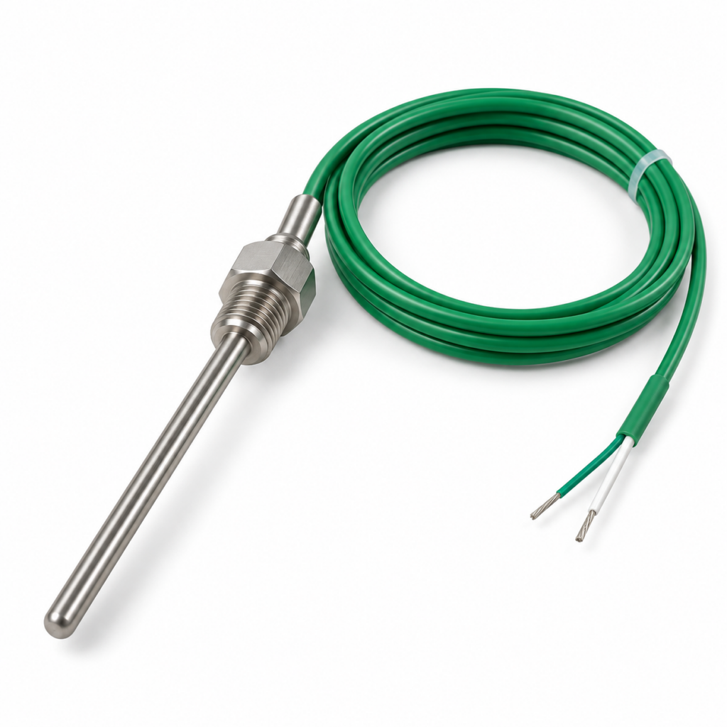Termopar tipo K industrial con cable verde