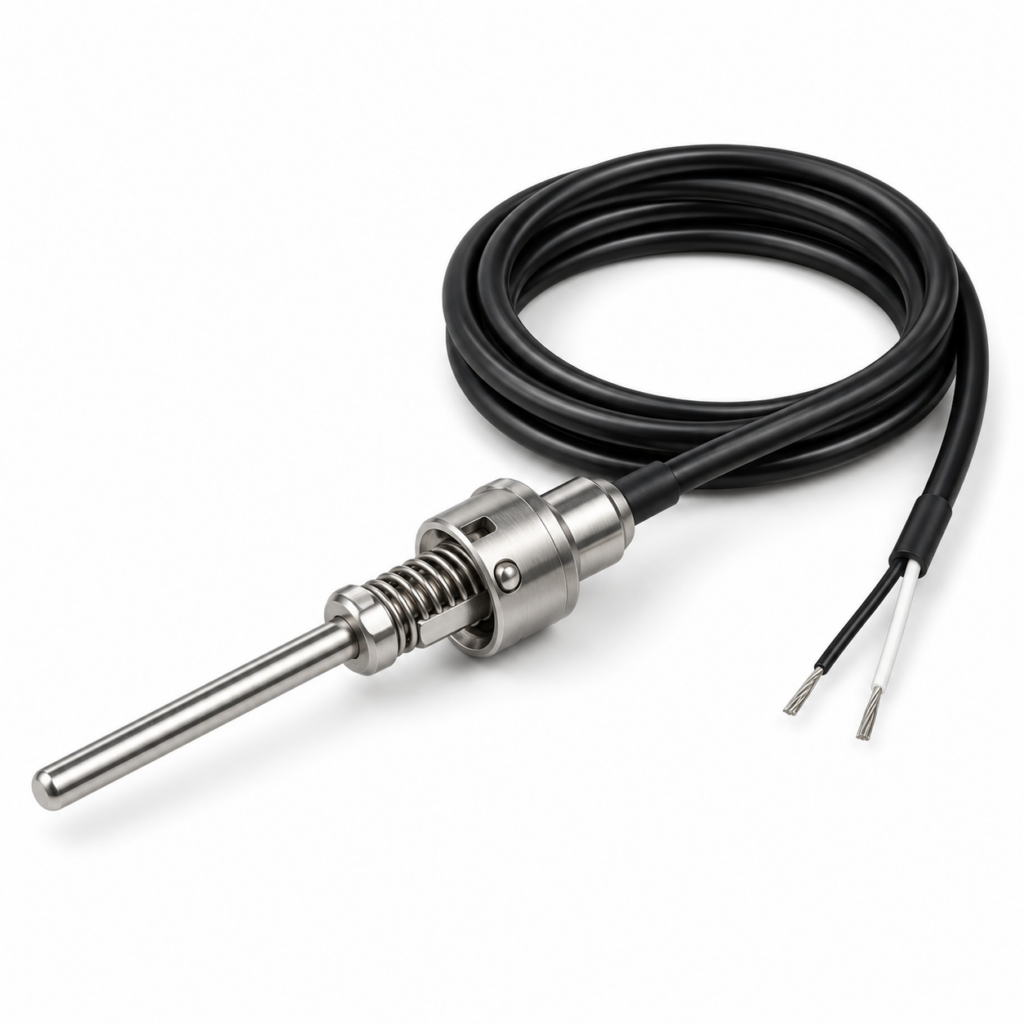Termopar tipo J industrial con cable negro