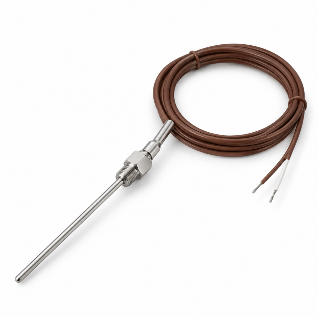 Termopar tipo T industrial con cable marrón