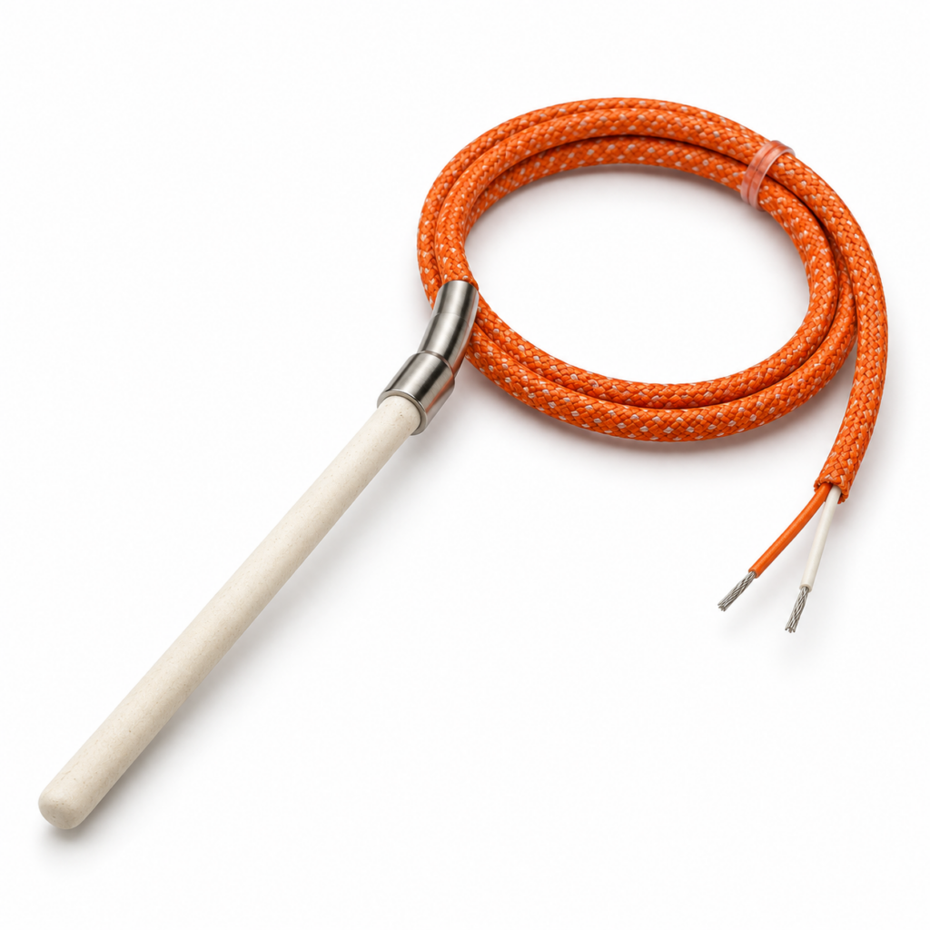 Termopar tipo S industrial con cable naranja