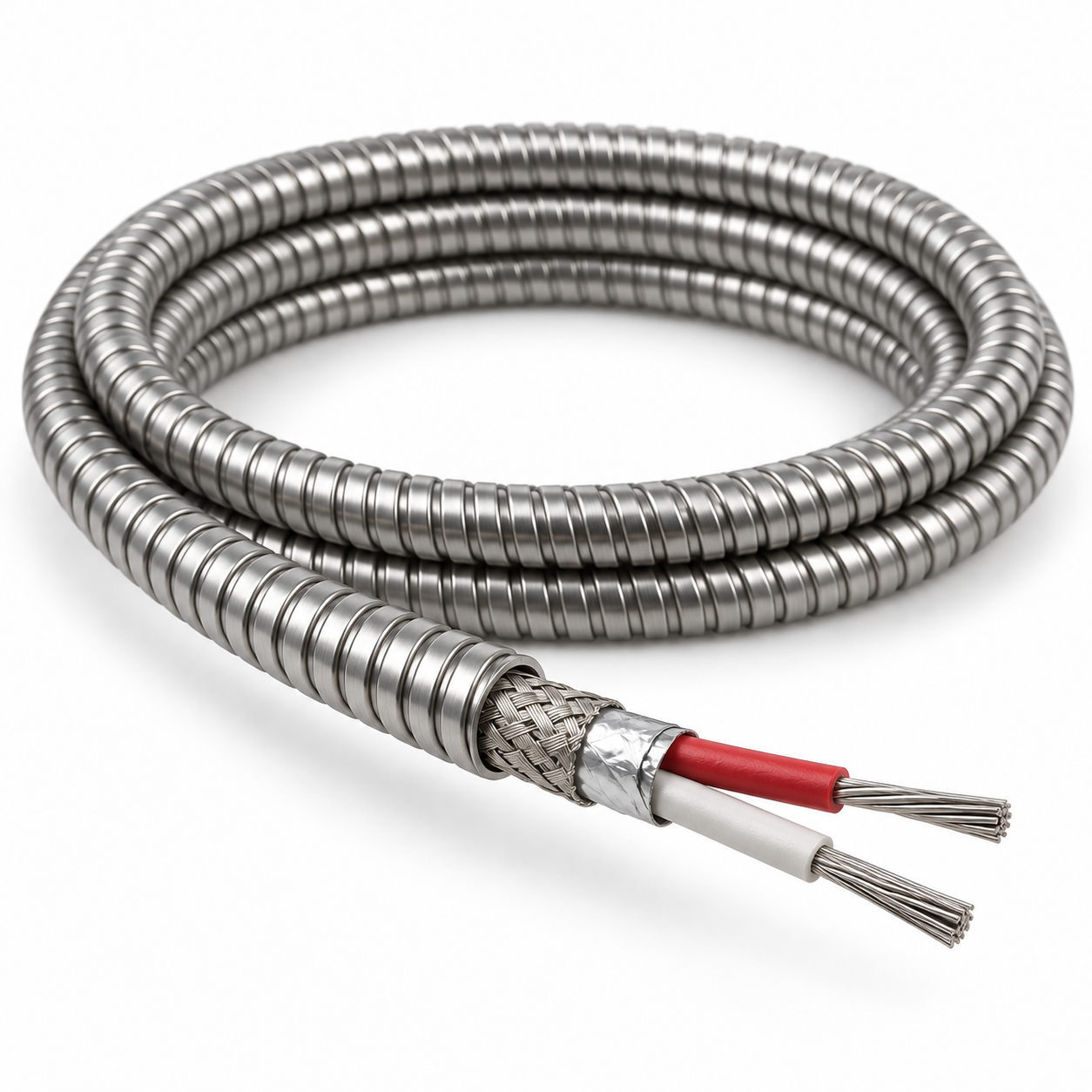 Cable con protección metálica flexible para sondas de temperatura
