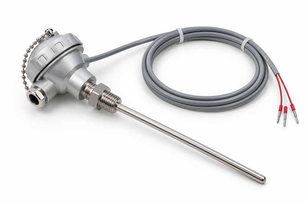 Sonda RTD PT500 de acero inoxidable para aplicaciones industriales