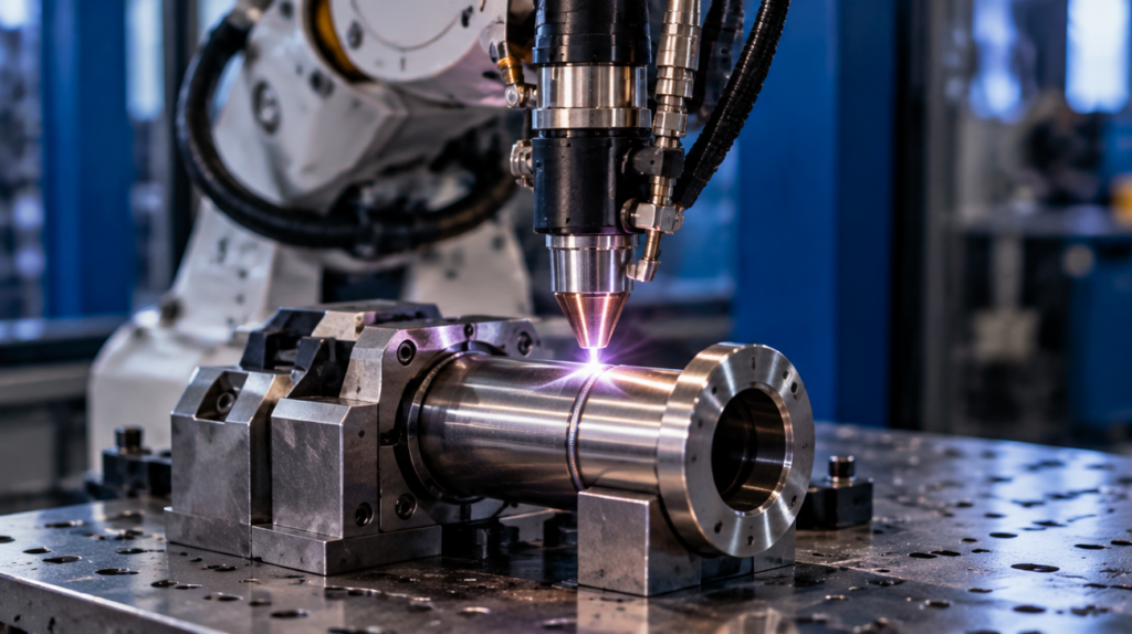Soldadura microplasma robotizada sobre pieza metálica de precisión