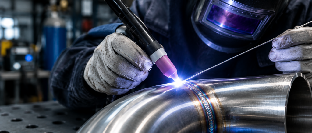 Soldadura TIG industrial sobre acero inoxidable